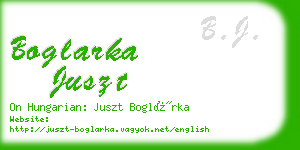 boglarka juszt business card